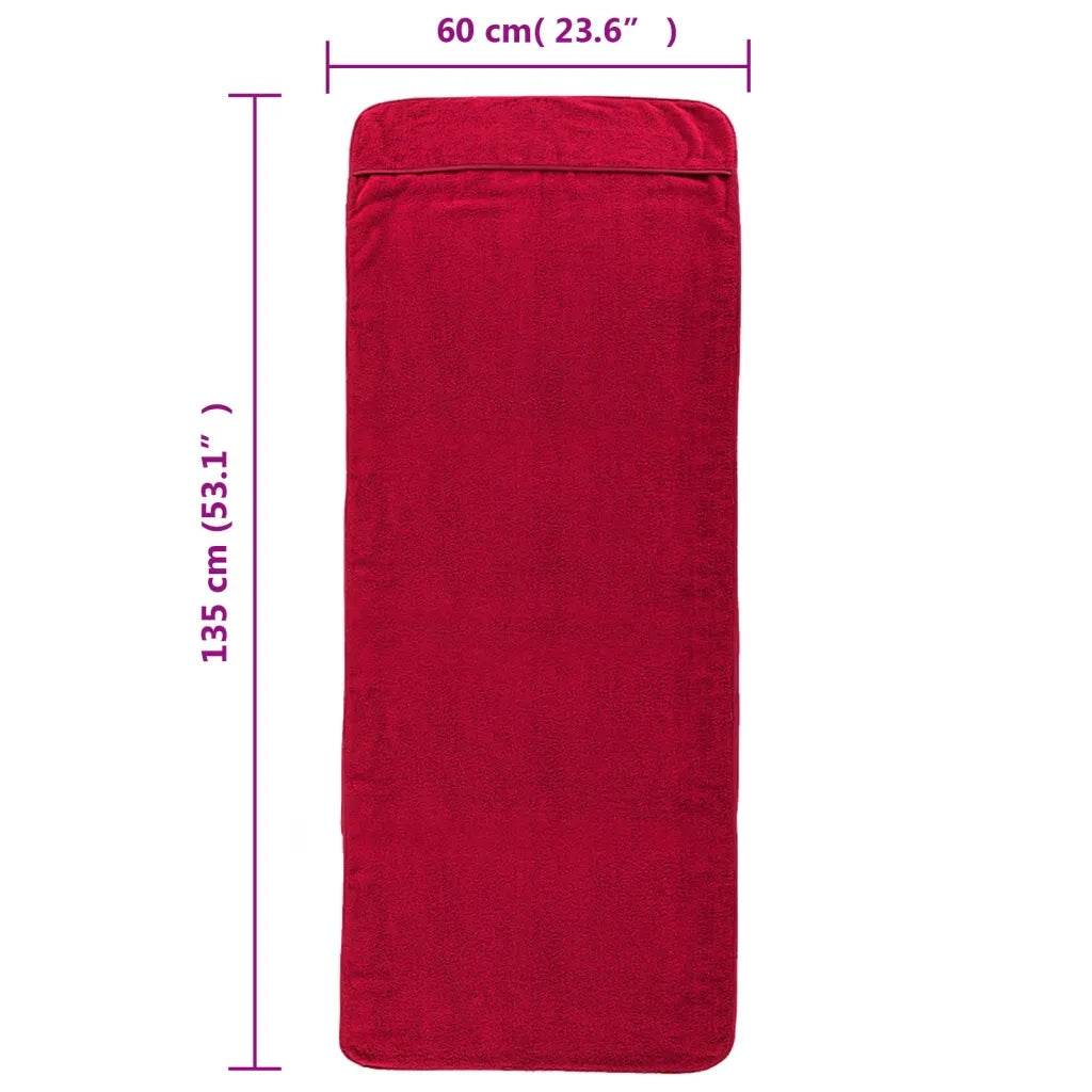 Asciugamani da Spiaggia 6 pz Borgogna 60x135 cm Tessuto 400 GSM CFW1072760