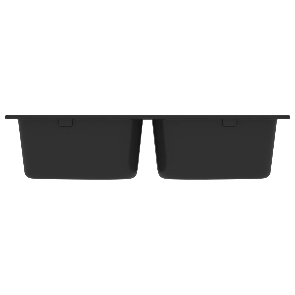 Lavello da cucina in granito nero 760x480x184 mm -