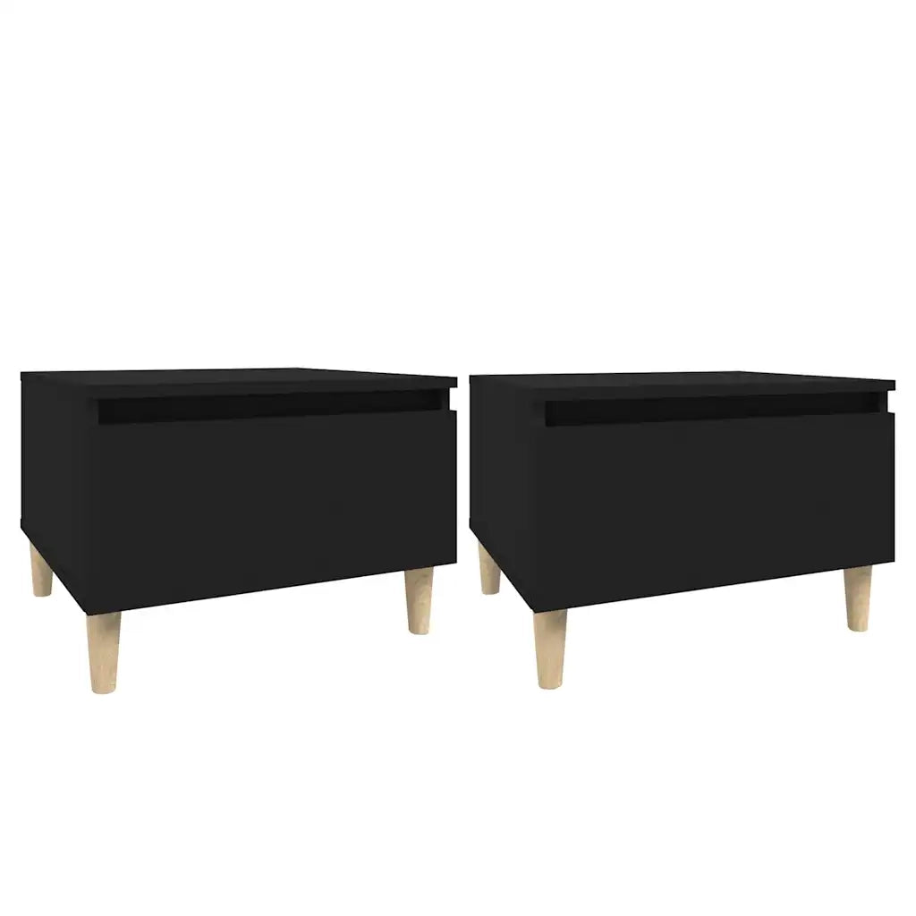 Tavolini 2 pz | Tavolo laterale Neri 50x46x35 cm in Legno Multistrato