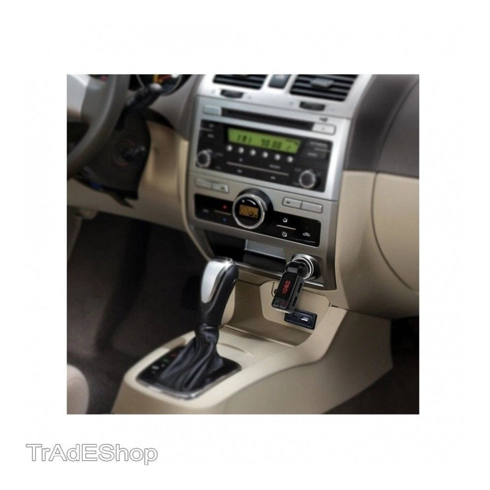 Trade Shop - Trasmettitore Bluetooth Vivavoce Con Display Fm Lettore Mp3 Usb Modulatore Auto -