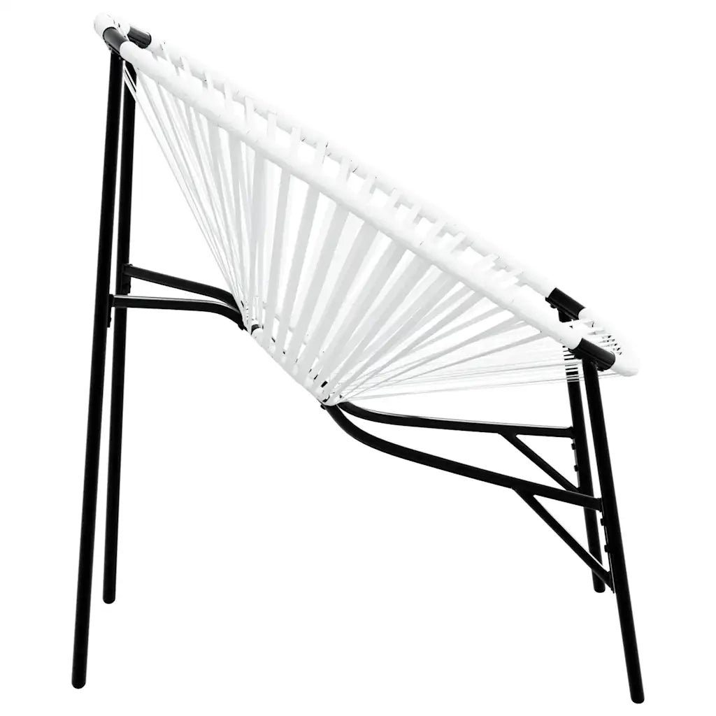 Sedia da Uovo da Giardino | Sedie da Esterno in Polyrattan Nero e Bianco