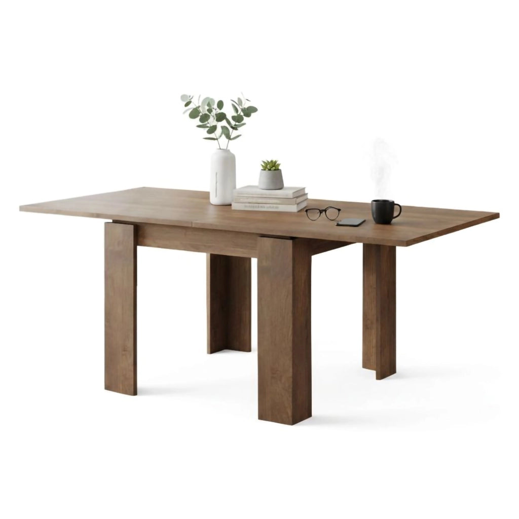 Popoli, Tavolo Allungabile Allungabile, 180x90x78h cm Marrone Noce