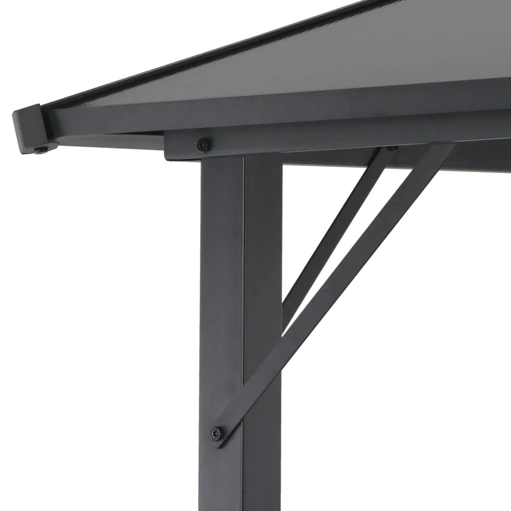 Gazebo con Tetto in Alluminio 4x3x2,6 m Nero 44643
