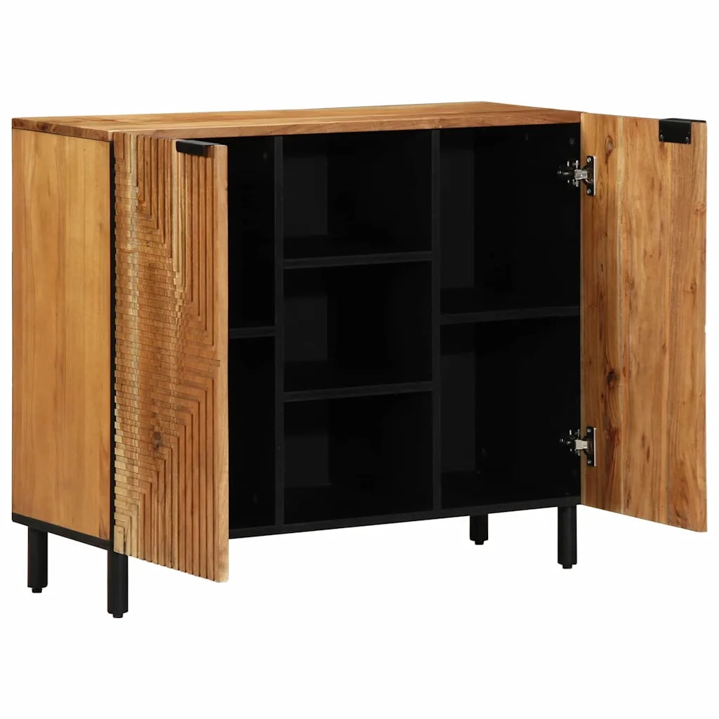 Credenza Naturale 90 x 33,5 x 75 cm Legno di Acacia Massello 4017784