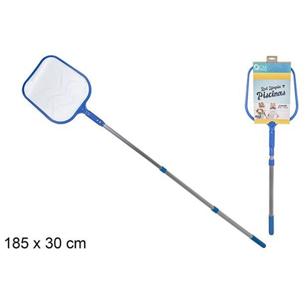 Trade Shop - Retino Per Piscina Con Manico Estensibile 185x30cm Strumento Pulizia Foglie 017544 -