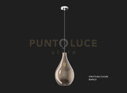 SOSPENSIONE BIANCO 1 LUCE VETRO MEDIO BRONZO 1193BI-SM-BR