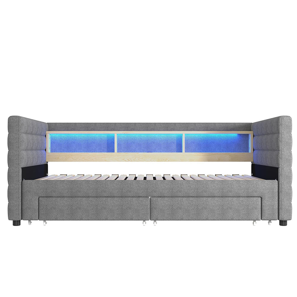 Divano letto 90x190cm?- Xylo - gigogne USB velluto grigio
