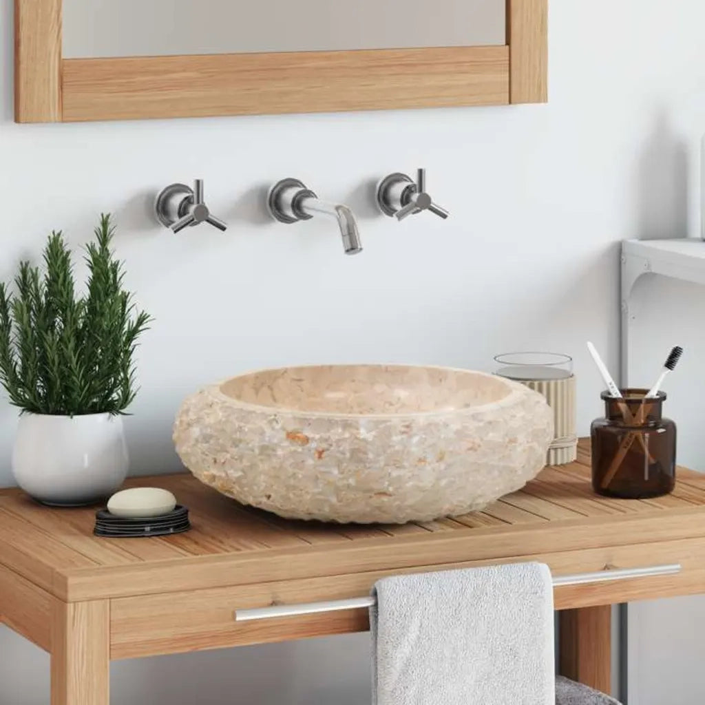 Lavandino 40x12 cm in Marmo Crema 142777