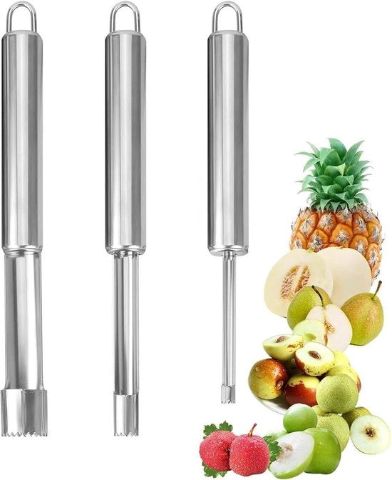 Fruitontpitter multifunzionale - Acciaio inossidabile - Affettatrice per mele e pere - Resistentente al lavastoviglie - Set da 2 Affettatrici