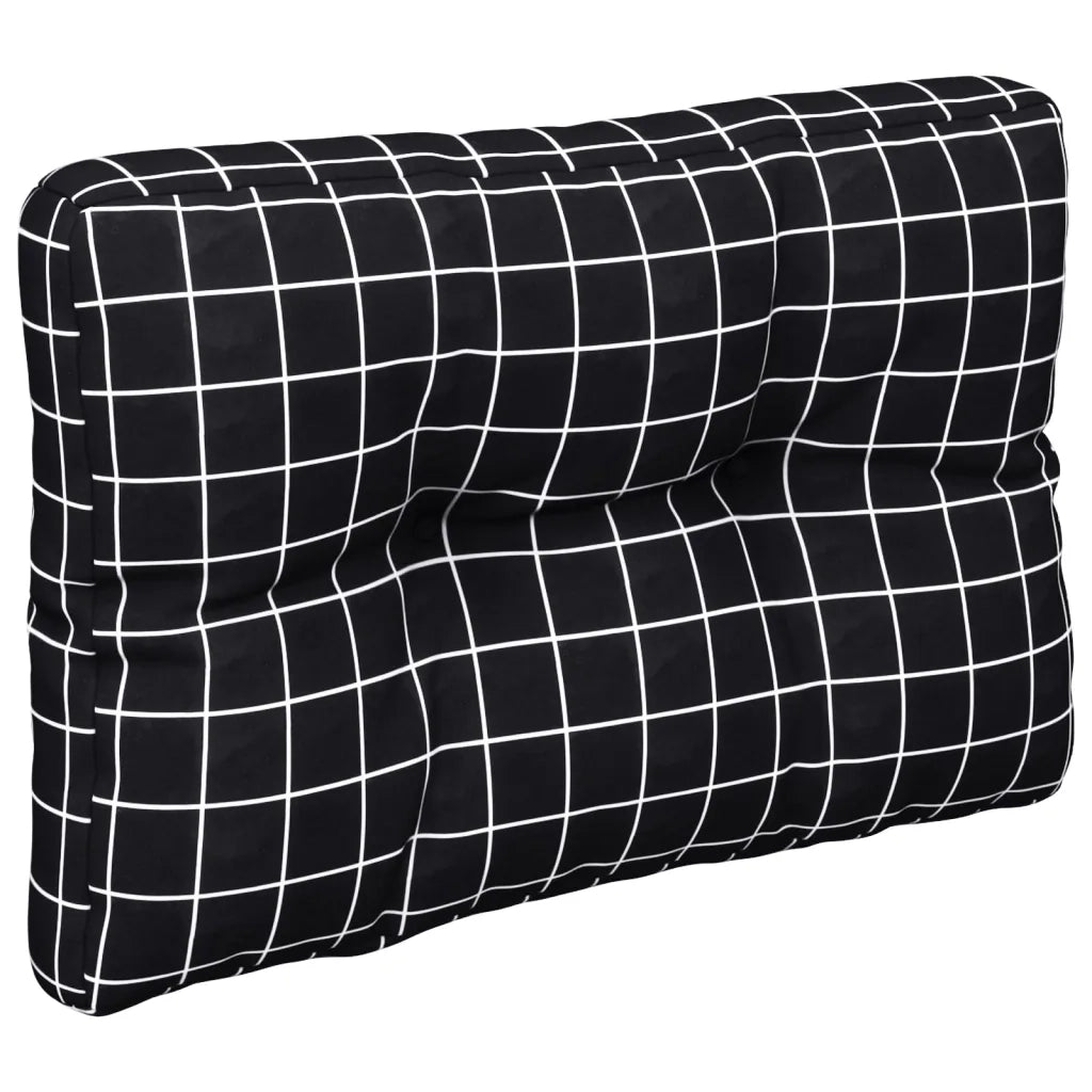 Cuscino per Pallet Motivo a Quadri Nero 60x40x12 cm in Tessuto 360573