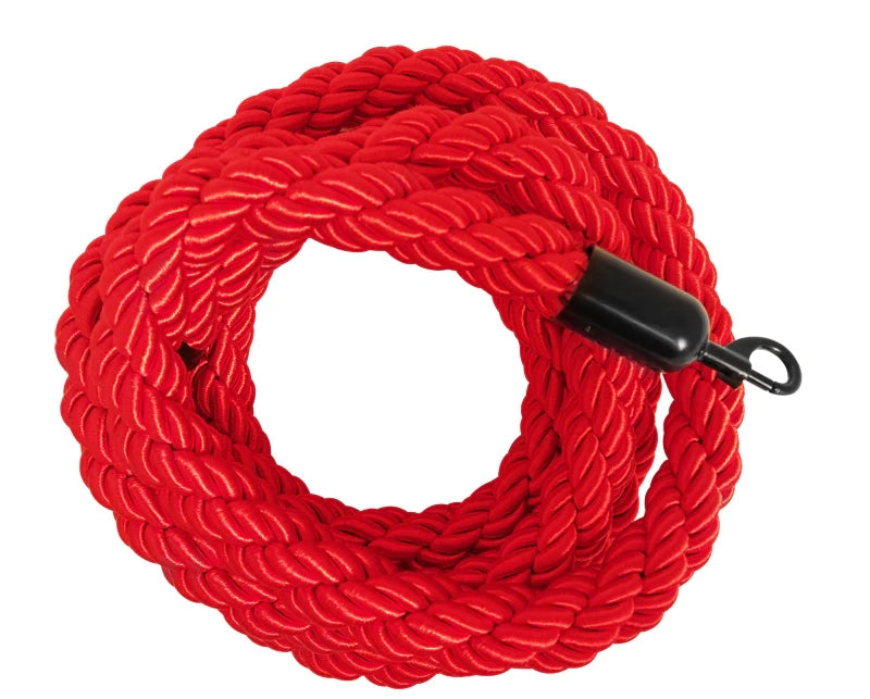 Cordone intrecciato 3mt con moschettoni nero vari colori - rosso