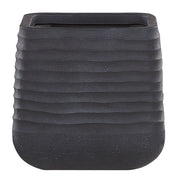Vaso per piante grande in poliresina nera da esterno quadrato da giardino 38 x 37 cm resistente ai raggi UV