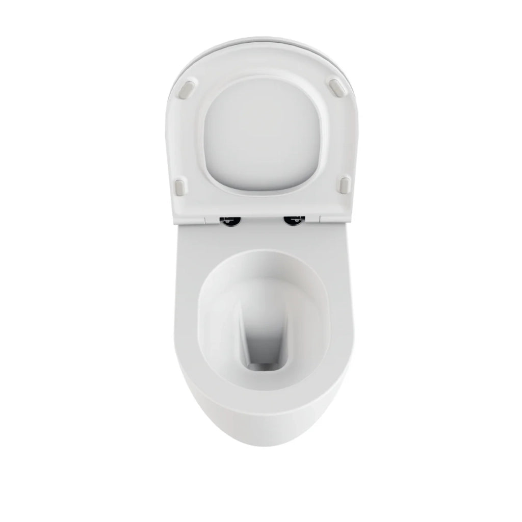 Wc a Terra Senza Brida Azzurra Ceramica "Comoda" Bianco Lucido