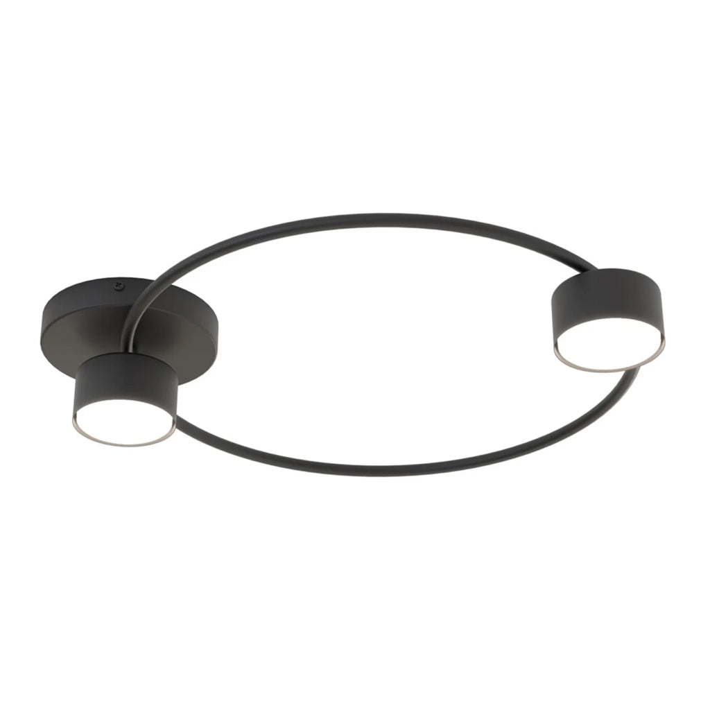 Plafoniera Moderna Zeus Acciaio Nero 2 Luci Gx53 Ip20
