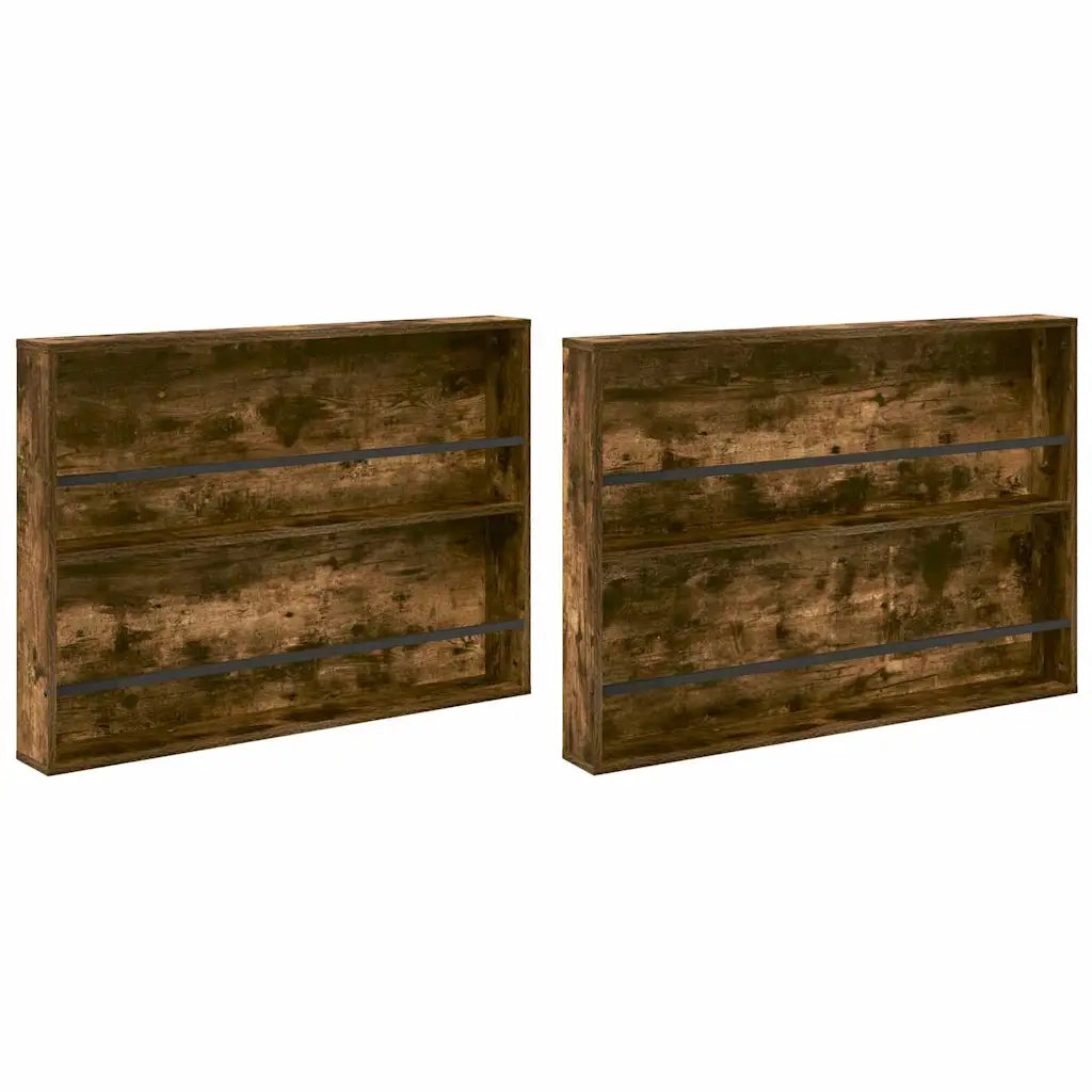 Scaffale per riviste 2 pcs Rovere fumé 100 x 12 x 70 cm 890857