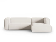 Cosmopolitan Design - Divano angolare destro "Mackay" 4 posti in velluto strutturato avorio 