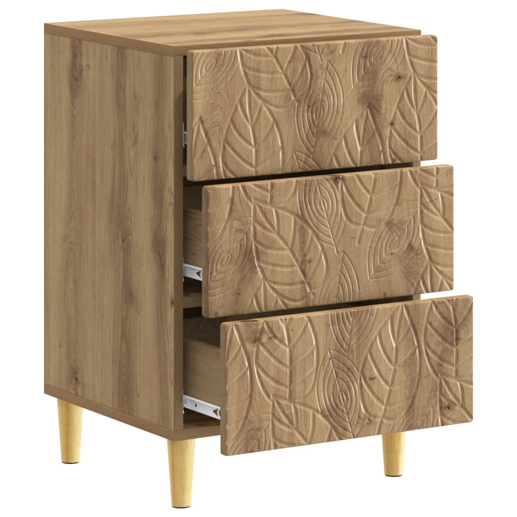 Comodino | Armadio da Notte | Mobiletto da notte Rovere Artigianale 43 x 39,5 x 66,5 cm