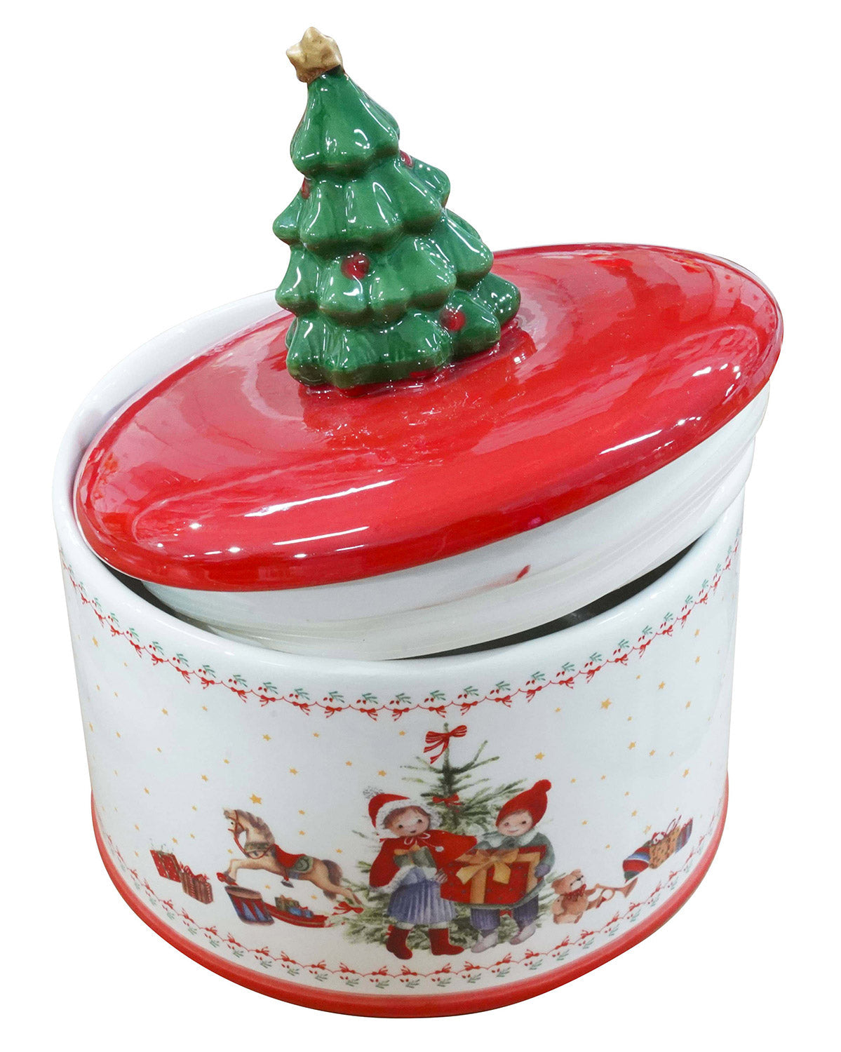 Contenitore Natalizio Ø15 cm in Ceramica