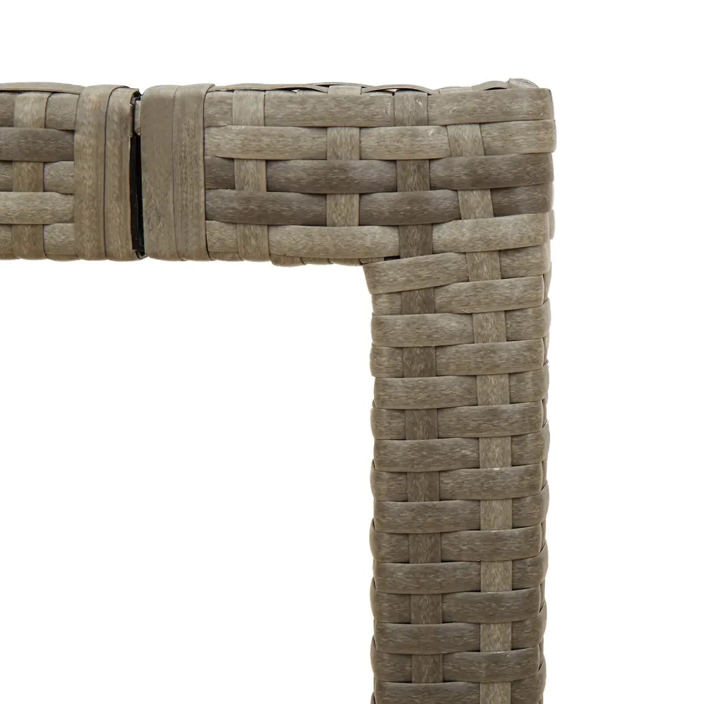 Tavolo da Giardino Piano in Vetro Grigio 150x90x75cm Polyrattan 365591