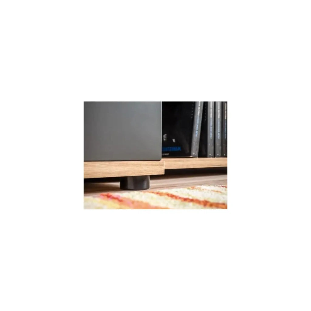 Composizione murale RHYS – Mobile TV, colonne e scaffali – Rovere Ribbeck e nero opaco