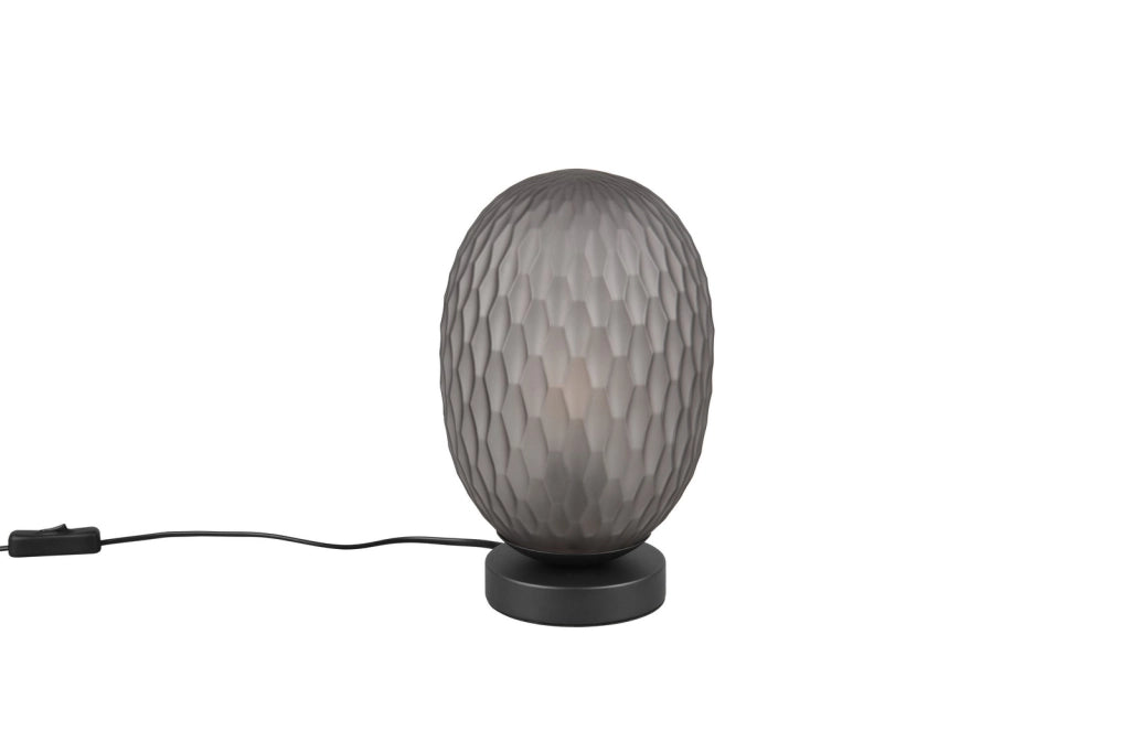 Lampada da tavolo FACETTE vetro fumé nero E27 Trio