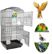 Casa degli Animali - Vogelcasa Portatile per Pappagalli e Uccelli con Lame e Sbarre 46×36×92cm