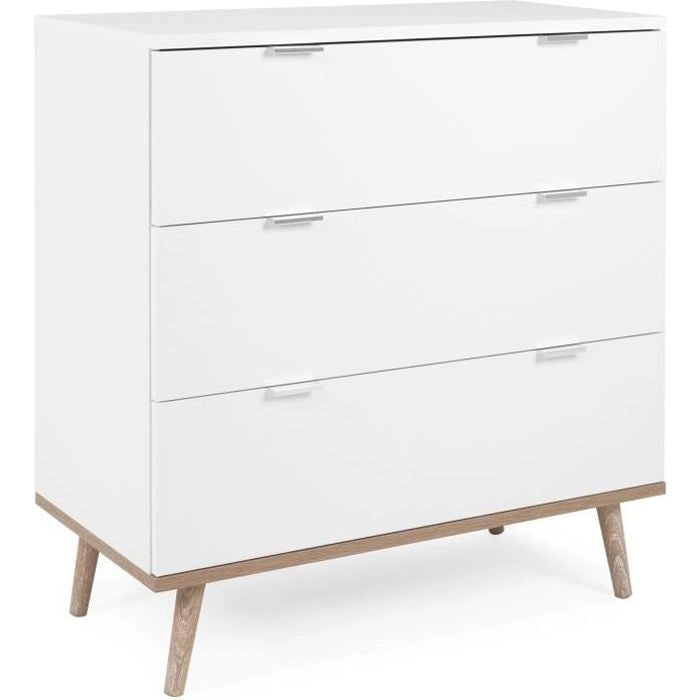 Gteborg Chest of Cassers - 3 cassetti - decorazioni in quercia bianca Sonoma - Scandinavo - L 79,8 x d 40 x H 86,5 cm