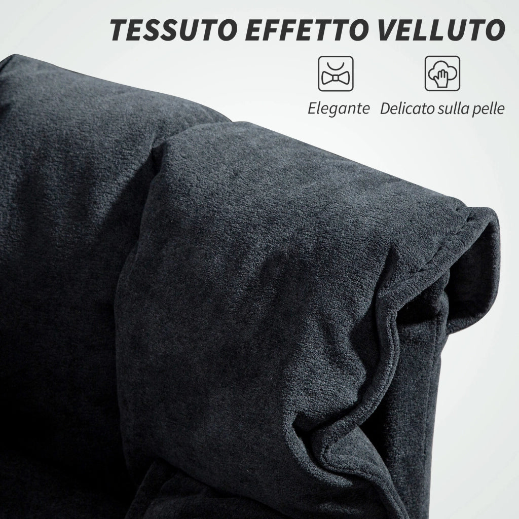 Sedia da Ufficio Reclinabile con Poggiapiedi e Ruote ¨C Zephmum ¨C Nero