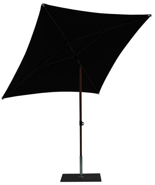 Ombrellone da Giardino 2x2 m Palo Ø38 mm in Alluminio Effetto Legno Tessuto Olefin Trend Wood Nero