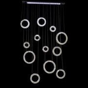 Trade Shop - Lampadario A Sospensione Ad Anelli Alternati In Cristallo 420 W Luce 4000k 01917 -