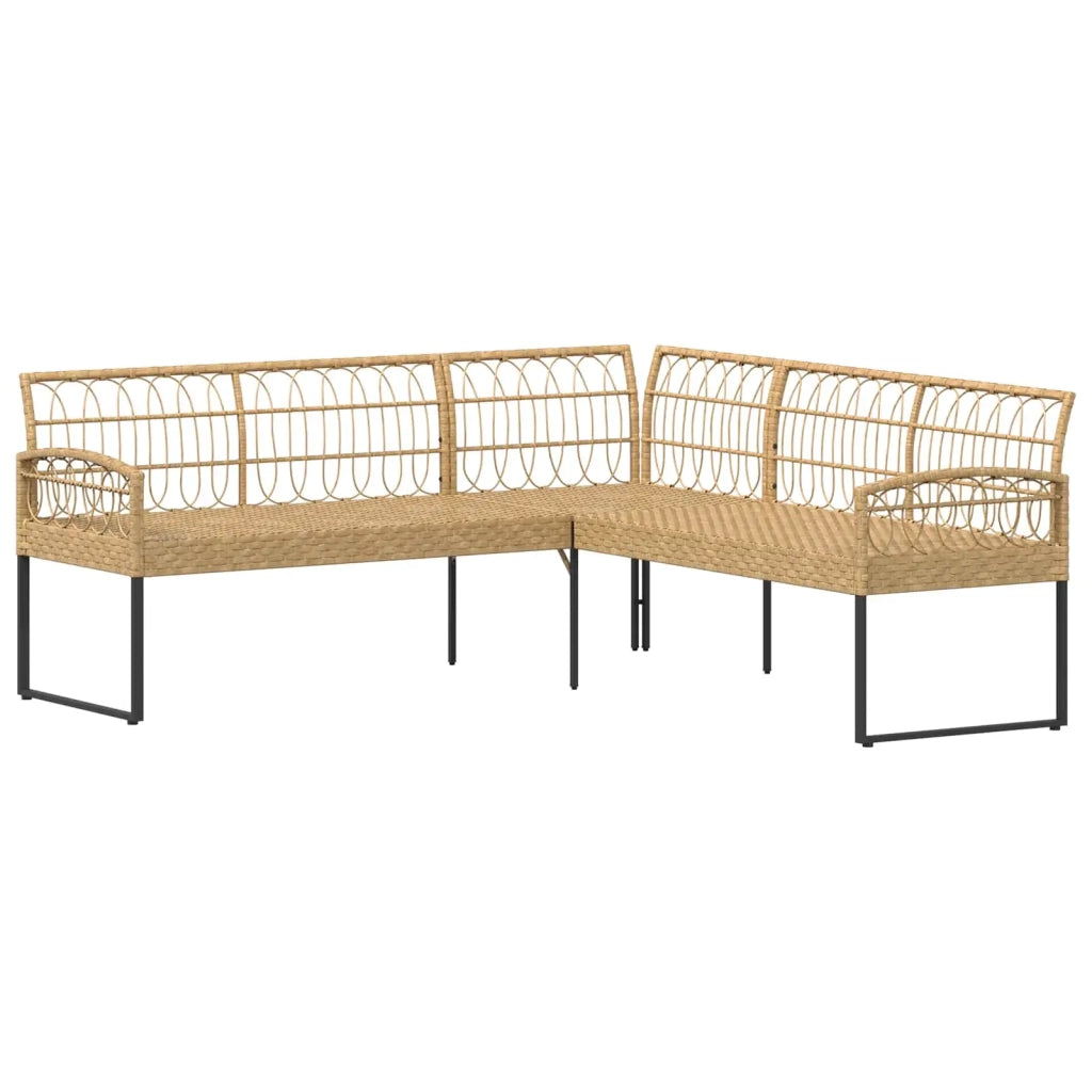 Set Divano da Giardino 2 pcs Naturale Rattan sintetico Acciaio