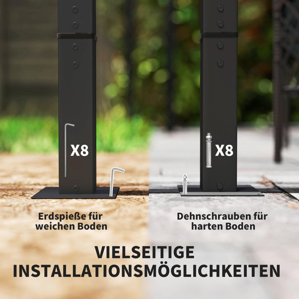 Pergola da giardino con tetto regolabile ¨C zephmum ¨C 3x3 m, beige, metallo