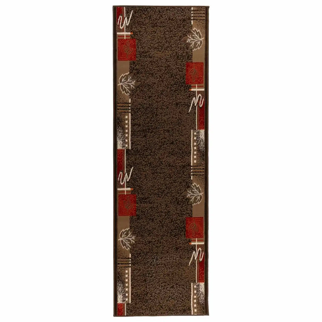 Tappeto Runner FLORNES Tessuto Marrone 100 x 250 cm PP 7 mm 42057333