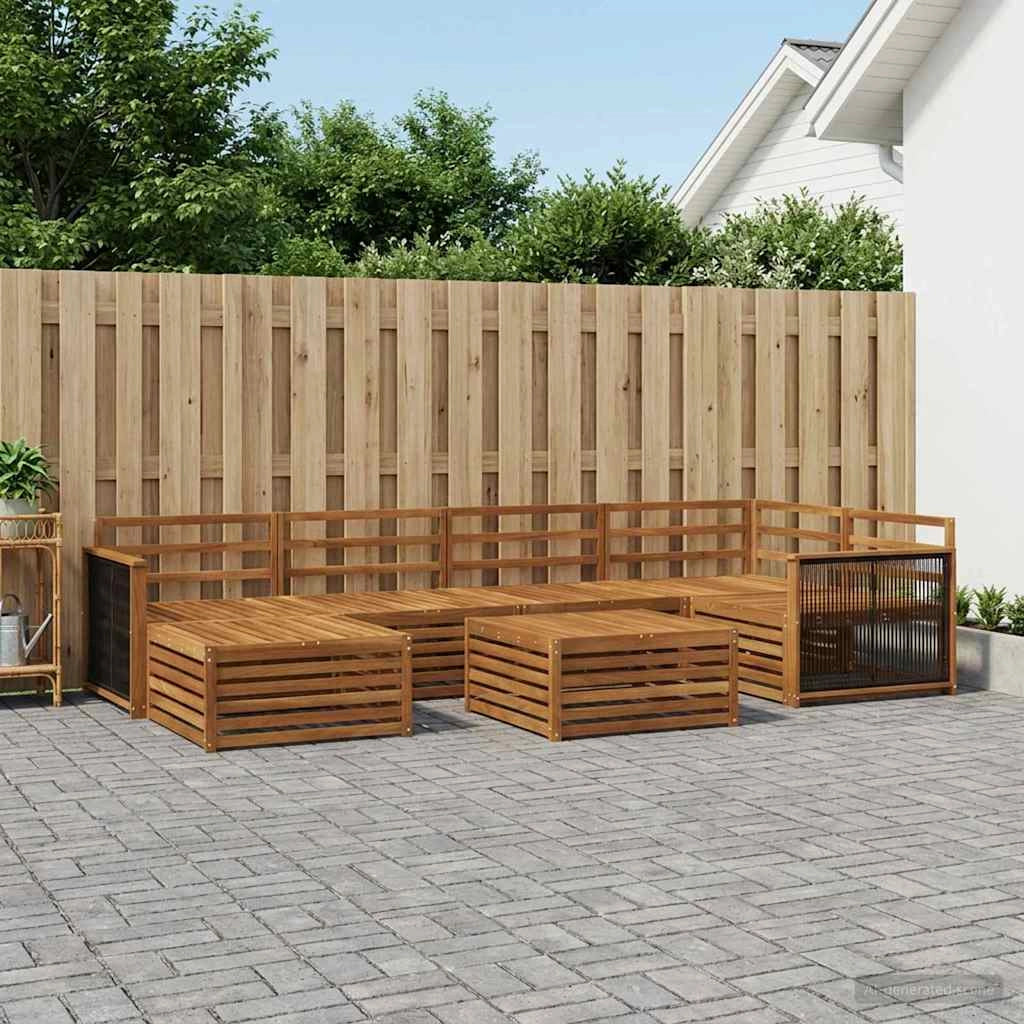 Set di divani da esterno 7 pz Naturale 3383592