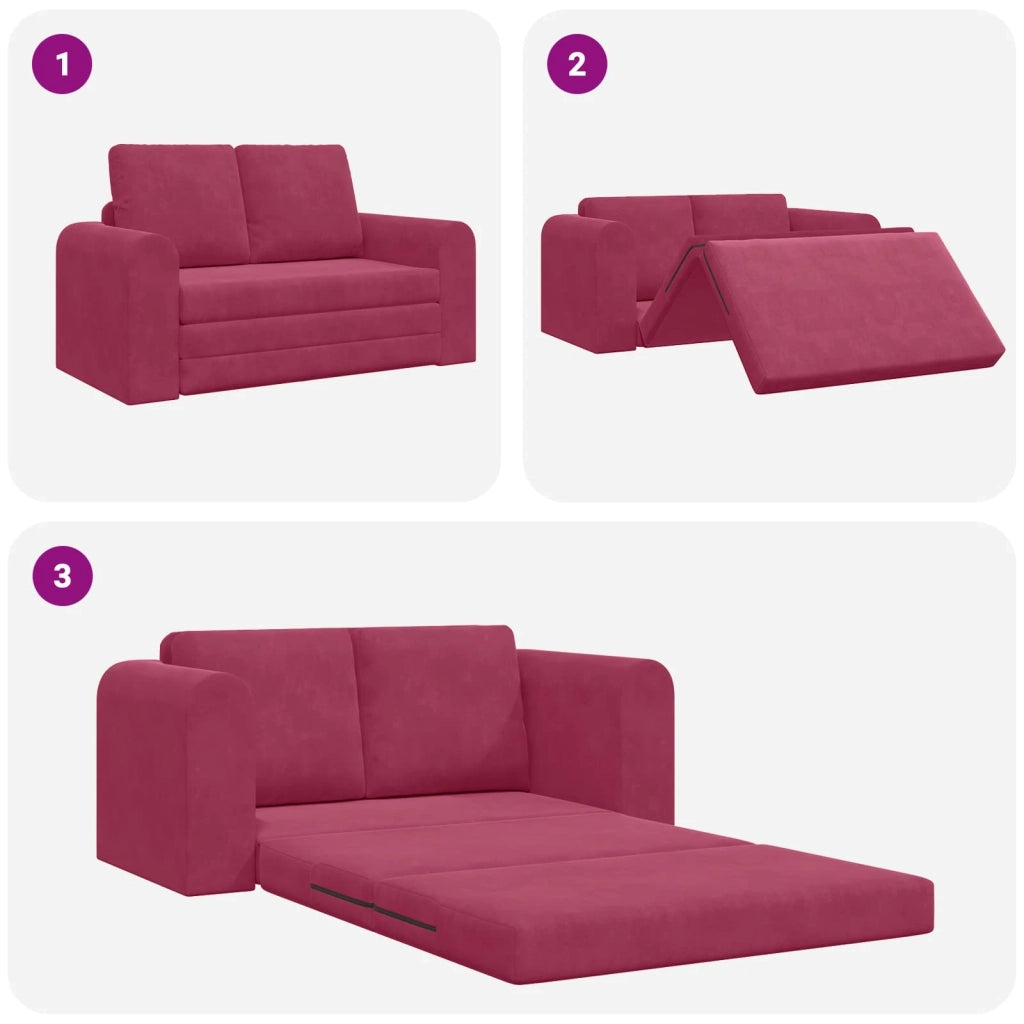 Divano letto | Sof¨¤ letto | Letto singolo Rosso Vino 148 x 71 x 83 cm Velluto
