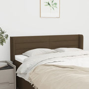 Testiera ad Orecchio-Testata con Orecchie Marrone Scuro 147x16x78/88 cm in Tessuto 572630