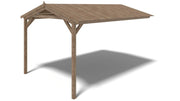 Tettoia di terazzo in legno - 4x2.76m - impregnata - colore marrone - DOS194 - ALTANKA