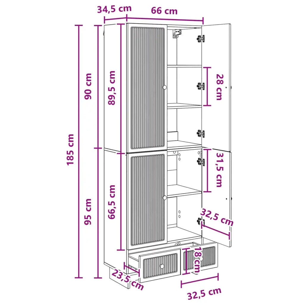 Set di armadi 2 pcs Grigio Cemento 66 x 34,5 x 95 cm 3416352