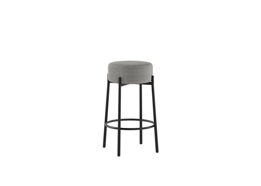 Set 2 Sgabelli Syd 41x41x67 cm in Tessuto Grigio Scuro