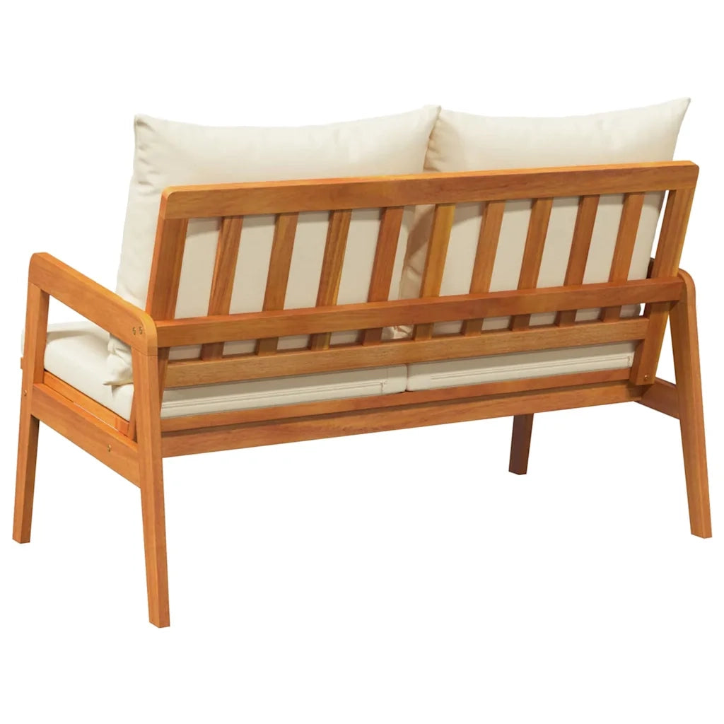 Sedia da giardino-Panchina da giardino con cuscino Olio Naturale 115 x 65 x 71 cm 227561