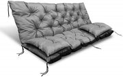 AIO FACTORY Set di cuscini da giardino 100x60x50 cm impermeabile grigio scuro