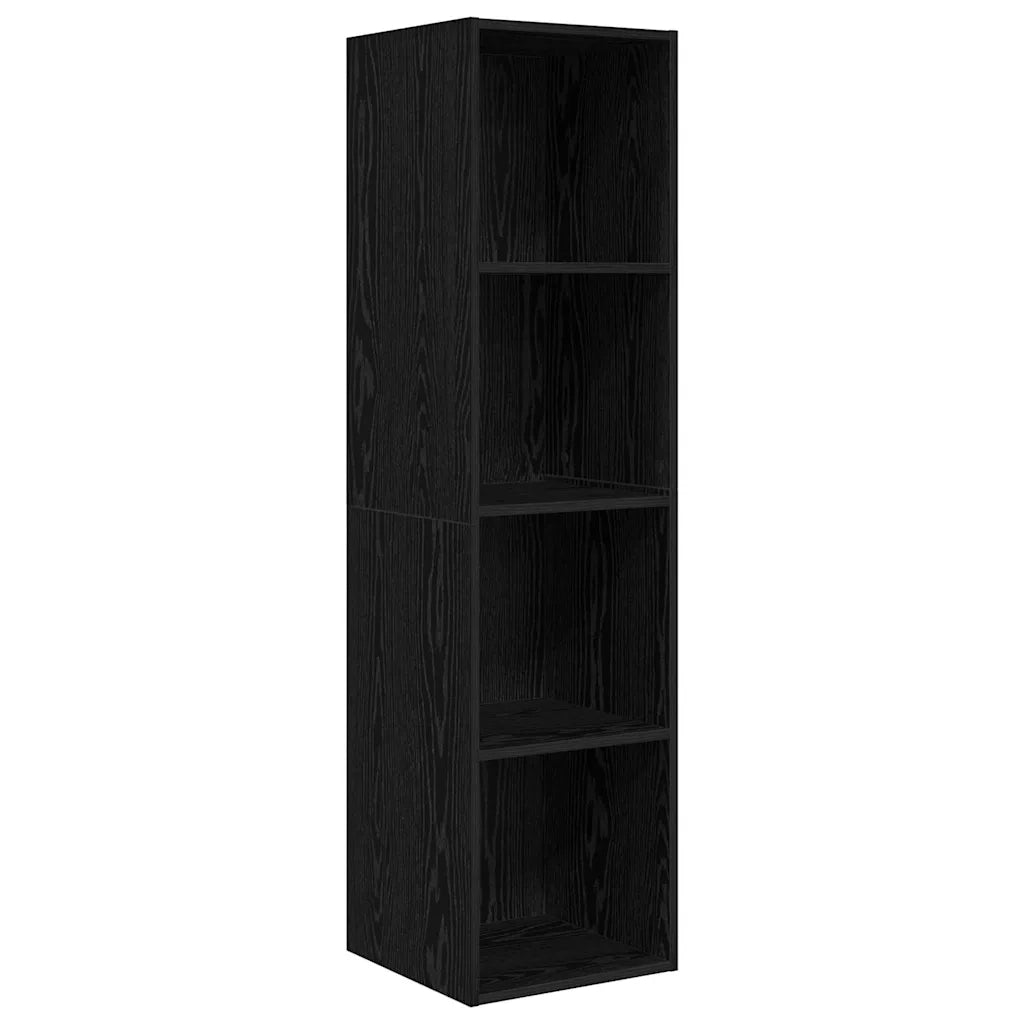 Set mobile TV 3 pz-Set di 3 Credenza per TV Rovere Nero Legno multistrato 463192
