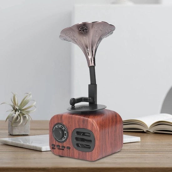 Grammofono Portatile da Giardino - Altoparlante Vintage Portatile 5W USB Ricaricabile - Altoparlante Bluetooth per Festa Casa Ufficio