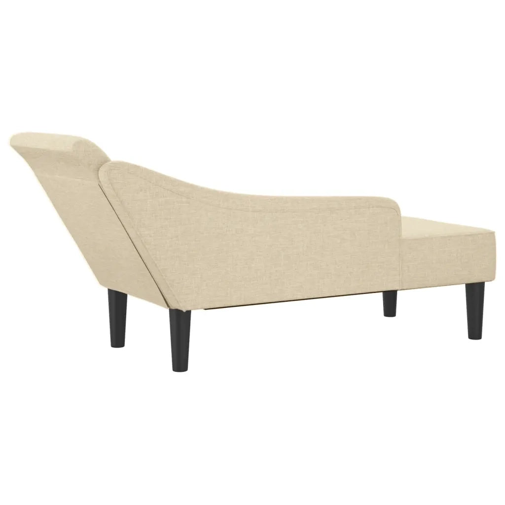 Chaise Longue con Cuscini Crema in Tessuto CFW8179907