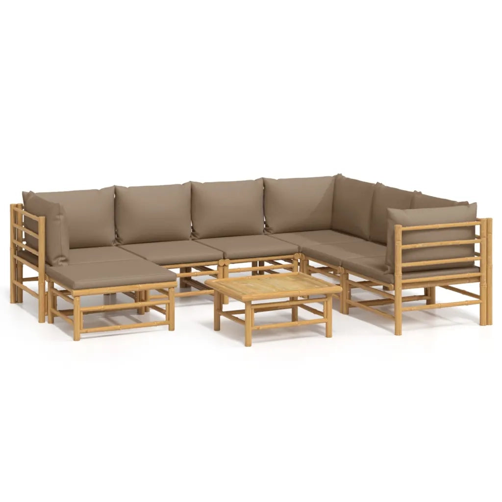 Set Salotto da Giardino 8pz con Cuscini Tortora BambÃ¹