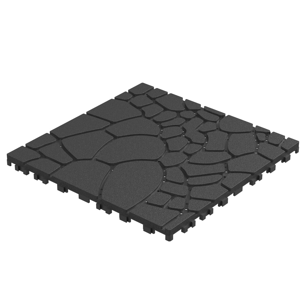 Piastrelle per patio da 12" con texture effetto pietra, modulo fai-da-te ad incastro per pavimentazione, piastrelle per esterni facili e veloci da ins
