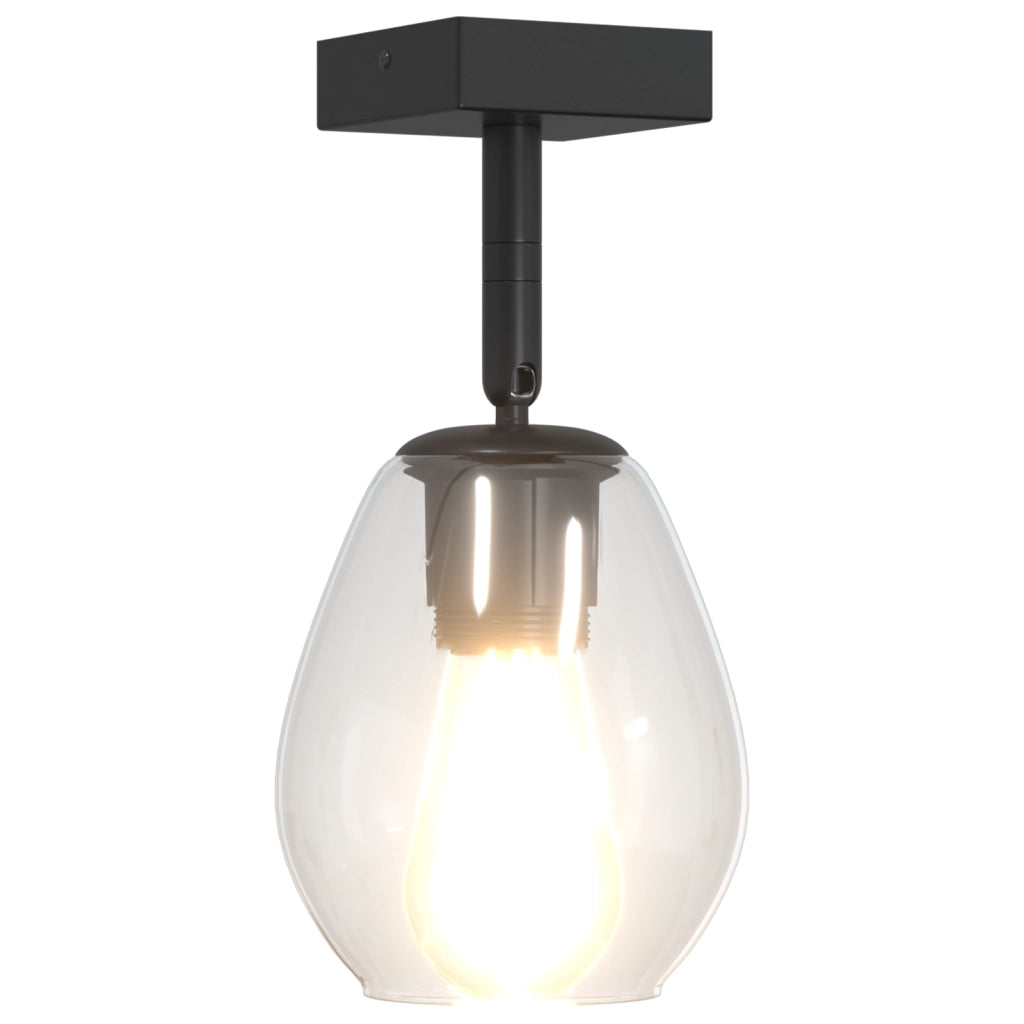 Lampade da soffitto  con paralume in vetro regolabile antracite E27