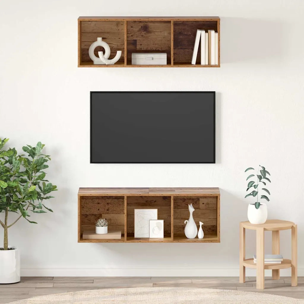 Set mobile TV 2 pcs Legno vecchio 37 x 37 x 107 cm 3393573