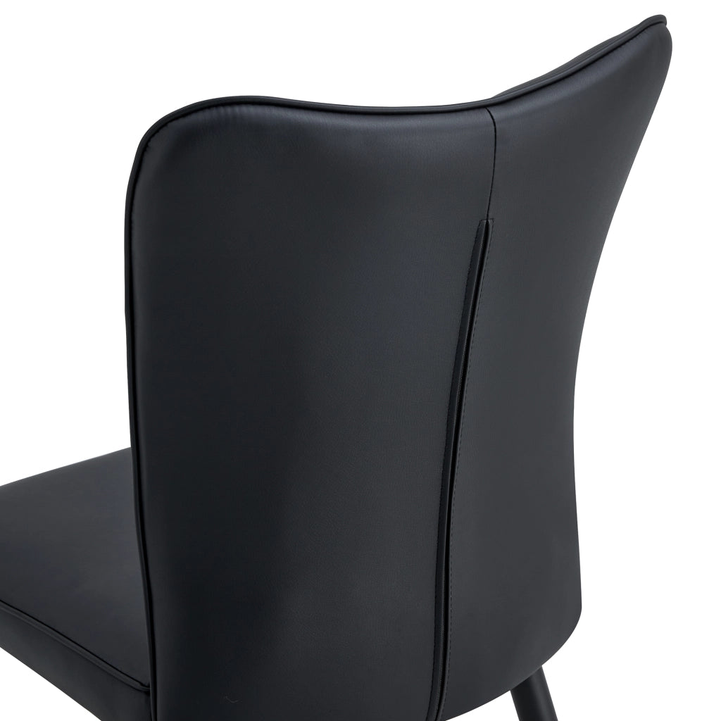 SEDIA da pranzo nera in PU e metallo Set da 2 pezzi