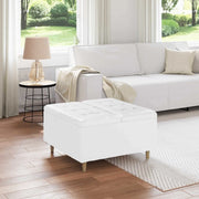 Pouf contenitore Bianco 80 x 80 x 45 cm Pelle sintetica 876847